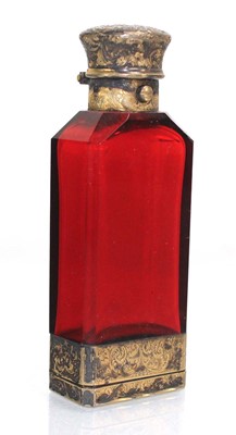 Lot 261 - A Victorian silver, gilt and cranberry glass...