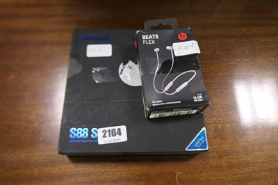Lot 2164 - Pair of Beats Flex wireless earphones along...