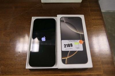 Lot 2189 - Boxed Apple iPhone 16 Pro Max, 256gb, model...