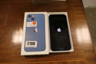 Lot 2190 - Boxed Apple iPhone 13 128gb, model MLPK3E/A