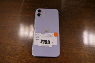 Lot 2193 - Unboxed Apple Iphone 11, 256gb, model MWMC2B/A