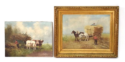 Lot 85 - Paul Schouten (1860-1922), Cart horses at work,...