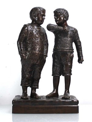 Lot 31 - A brown patinated bronze figure modelled as...