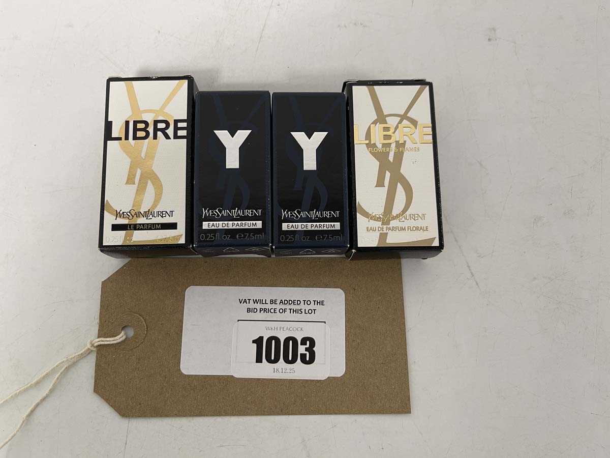 Lot 1003 - 4x Yves Saint Laurent mini 7.5ml perfumes