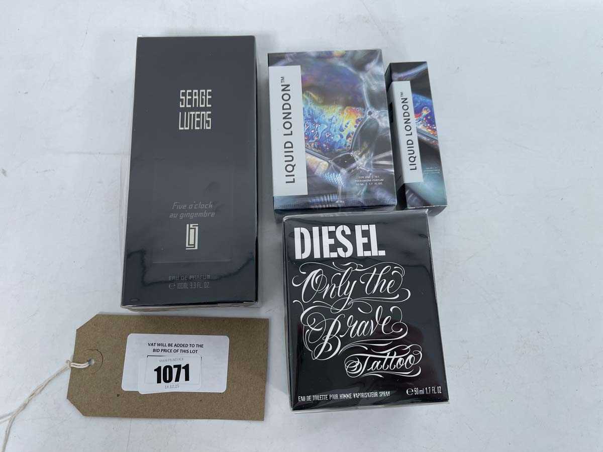 Lot 1071 - 4x Perfumes to include Diesel only the brave...