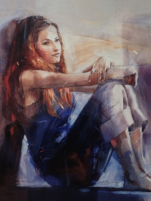 Lot 50 - Christine Comyn (Belgian, b.1957), A seated...