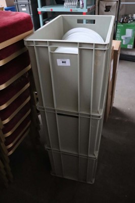 Lot 602 - 3 heavy duty plastic stacking crates...