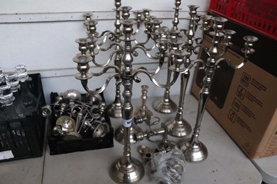 Lot 605 - 6 4 branch table top candelabra plus assorted...