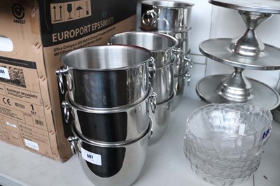 Lot 607 - 10 Elia stainless steel champagne/wine buckets