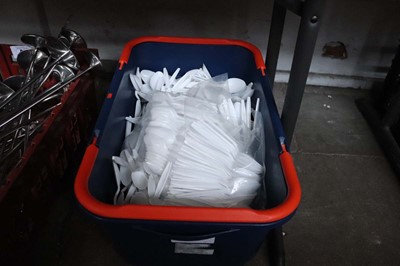 Lot 614 - Box containing disposable plastic teaspoons