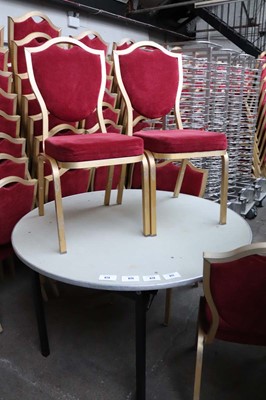 Lot 626 - 60 Burgess metal frame red upholstered...