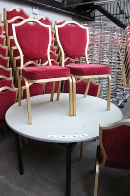 Lot 627 - 60 Burgess metal frame red upholstered...