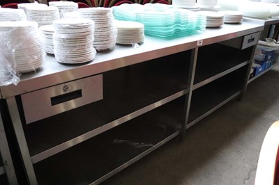Lot 635 - 265cm stainless steel preparation table with...