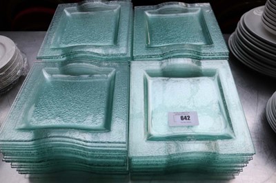 Lot 642 - Approx. 70 24cm square glass plates with...