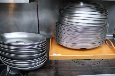 Lot 650 - Approx. 40 50cm oval stainless steel platters...