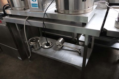Lot 695 - 120cm stainless steel preparation table with...
