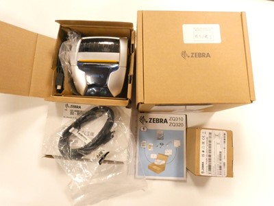Lot 2232 - Zebra label printer Zebra ZQ320 plus cradle...