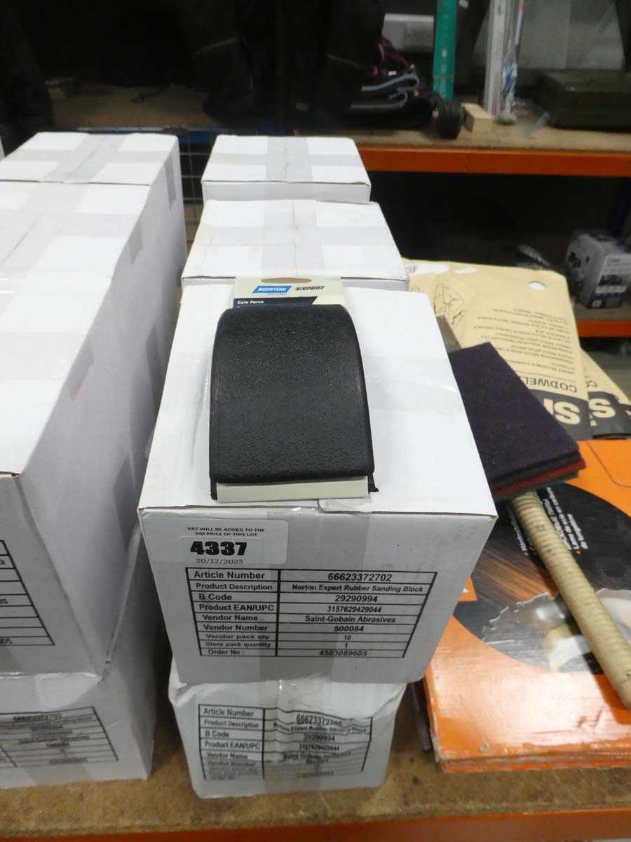 Lot 4337 - Norton Expert rubber sanding blocks (60 total)