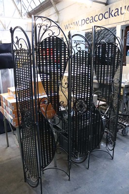 Lot 722 - Two four panel folding screens