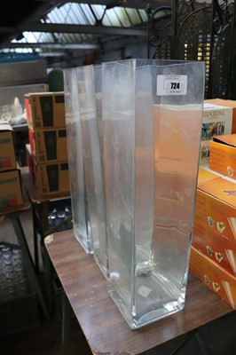 Lot 724 - Three 59cm tall square vases
