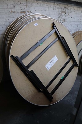 Lot 780 - Eleven 150 cm circular folding trestle tables...