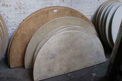 Lot 781 - Four large semi-circle folding trestle tables...