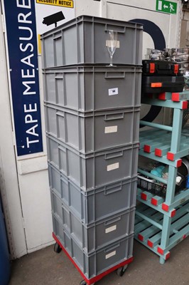 Lot 788 - Stack of seven heavy duty plastic stacking...