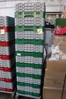 Lot 789 - Eight glass washer trays containing a large...