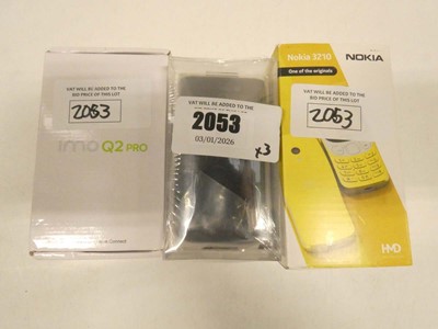Lot 2053 - 3x mobile phones; Nokia 3210, Imo Q2 Pro and...