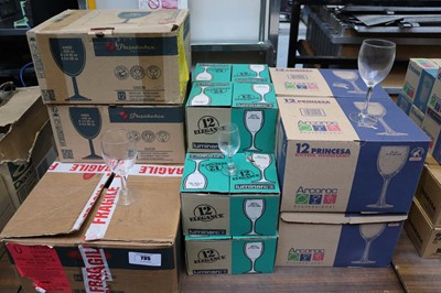 Lot 735 - Table top of glassware to include four boxes...