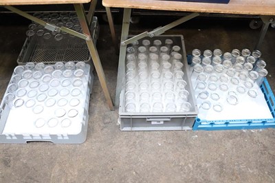 Lot 738 - A plastic tray and three dishwasher trays...