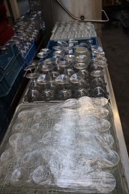 Lot 744 - Four dishwasher trays containing assorted wine...