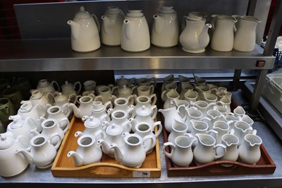 Lot 746 - Two wooden trays and loose quantity of ceramic...