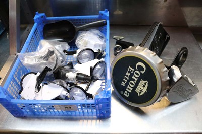 Lot 753 - Tray of drinks optics and two bottle openers