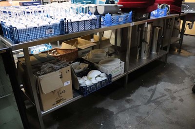 Lot 757 - 260cm stainless steel preparation table with a...
