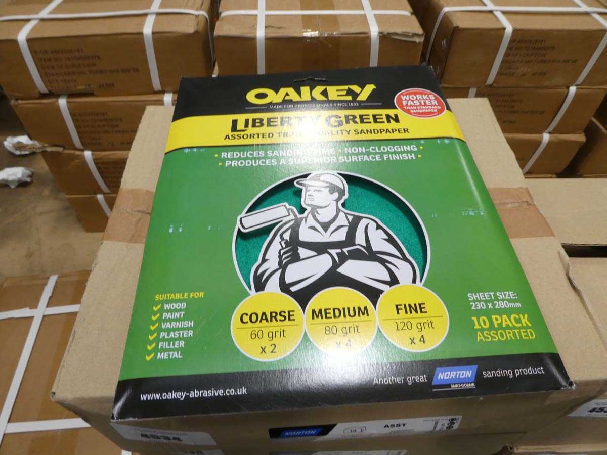 Lot 4534 - Oakey Liberty Green 10 pack assorted grit...