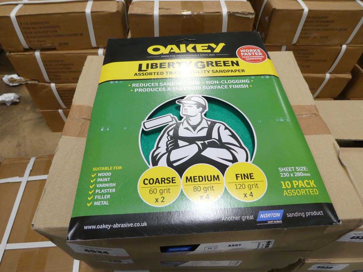 Lot 4535 - Oakey Liberty Green 10 pack assorted grit...