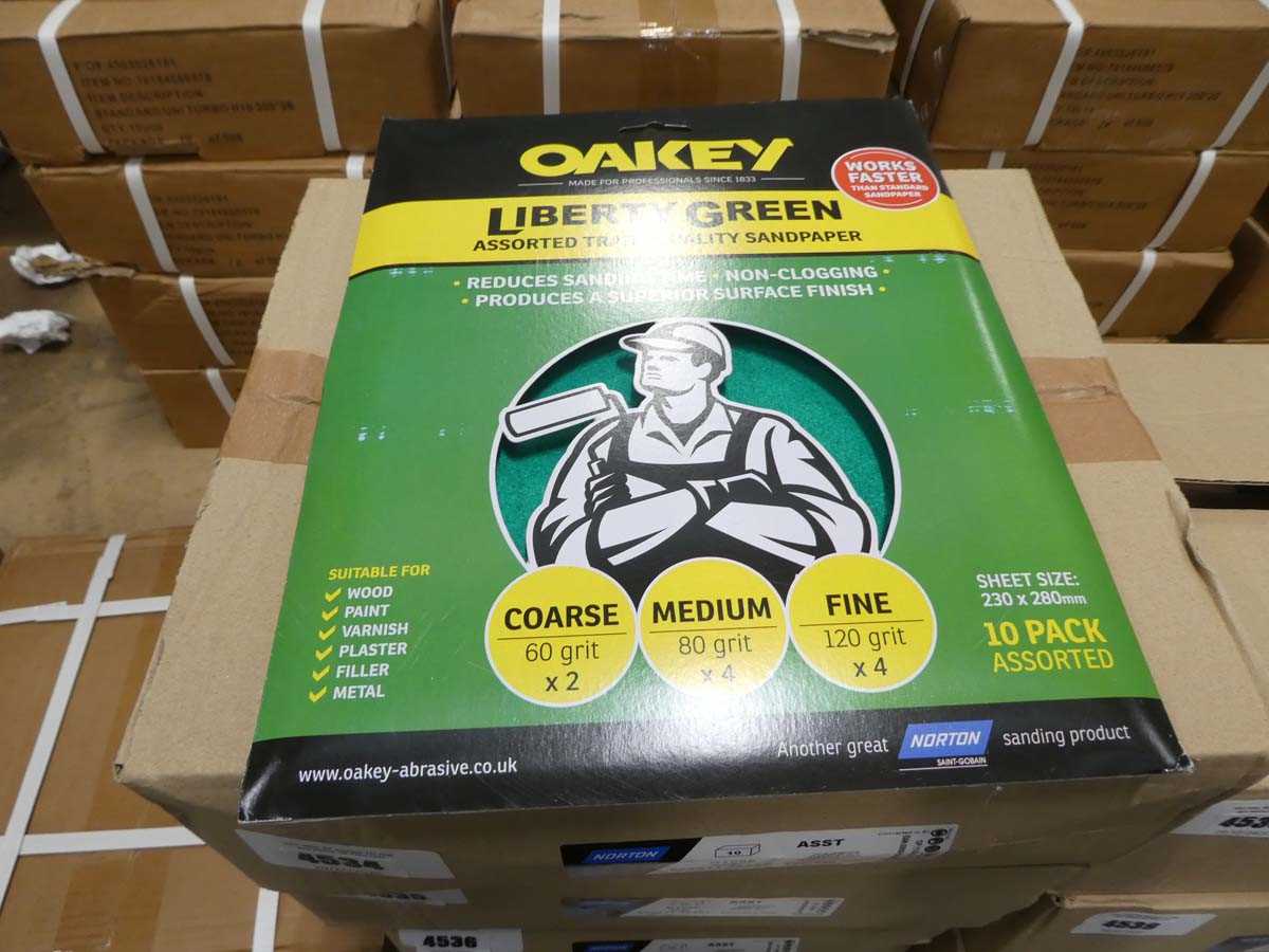 Lot 4537 - Oakey Liberty Green 10 pack assorted grit...