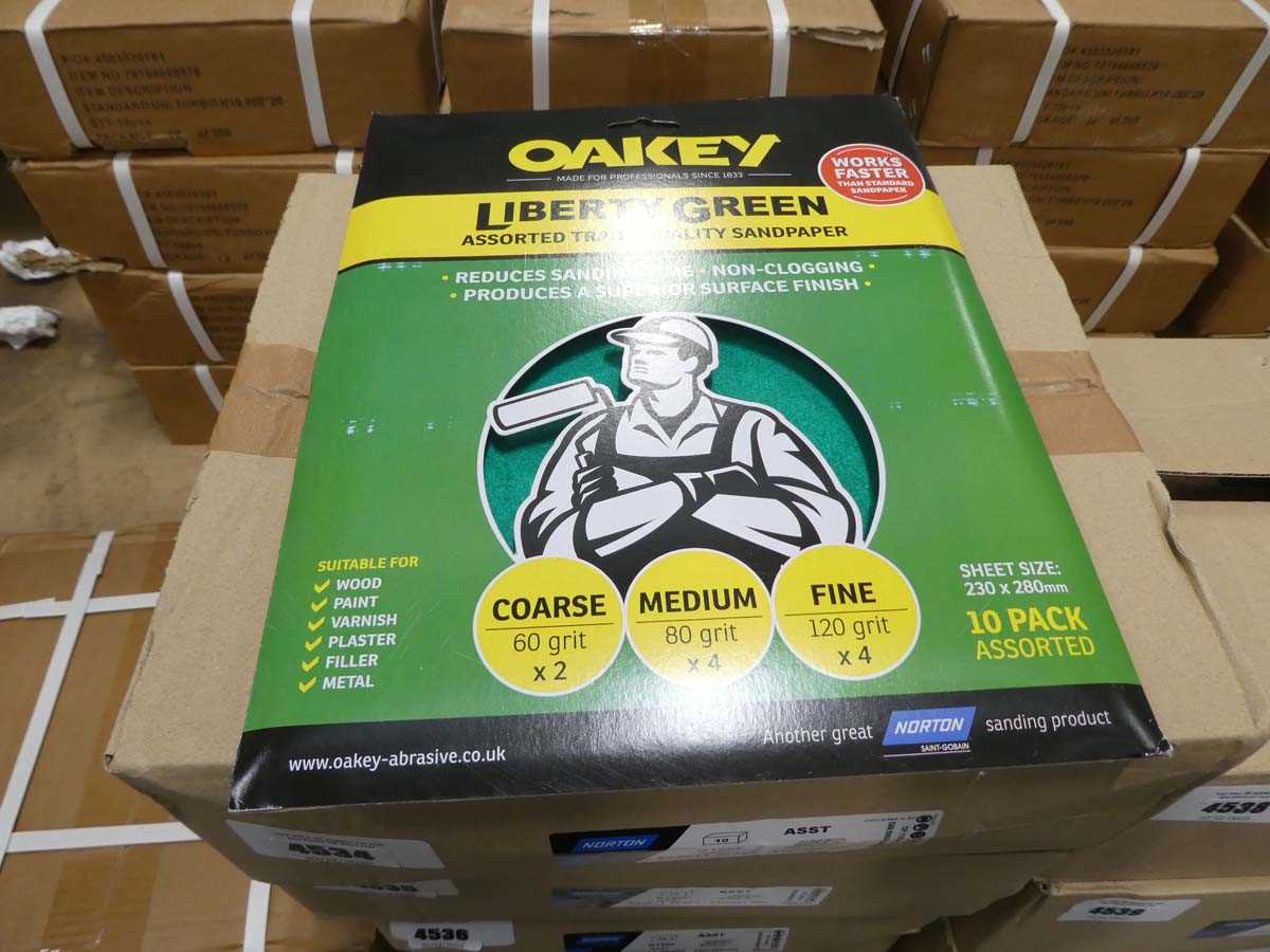 Lot 4539 - Oakey Liberty Green 10 pack assorted grit...