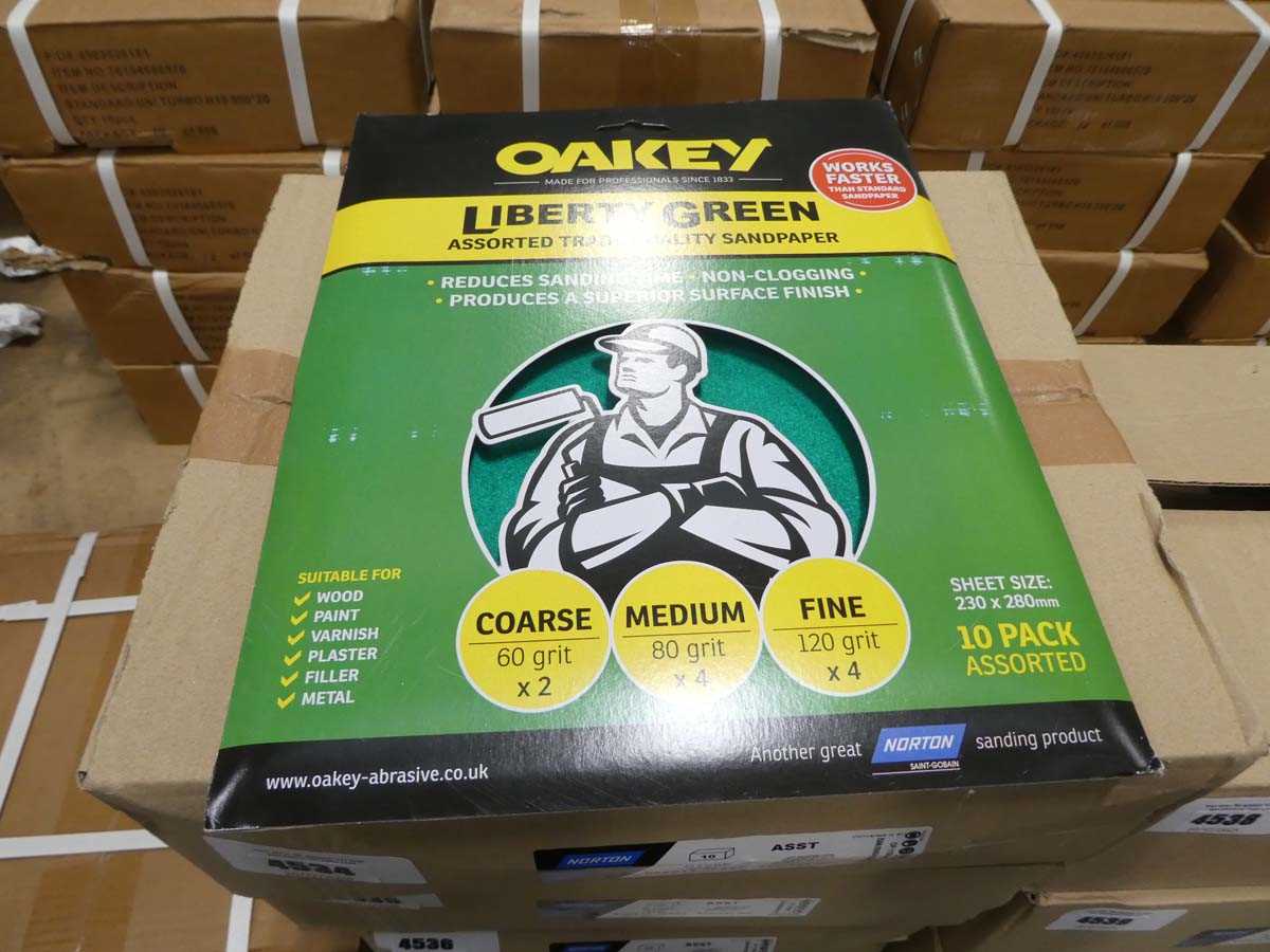 Lot 4540 - Oakey Liberty Green 10 pack assorted grit...