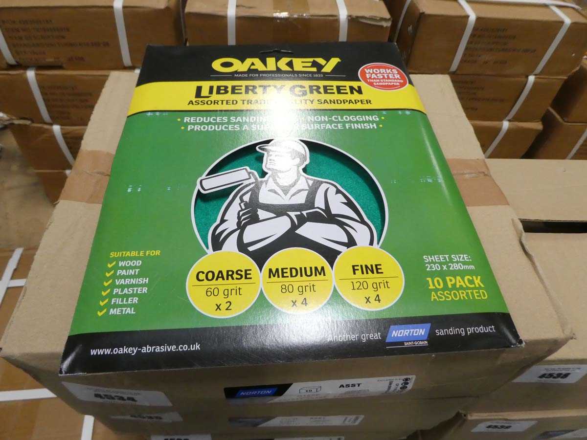 Lot 4542 - Oakey Liberty Green 10 pack assorted grit...