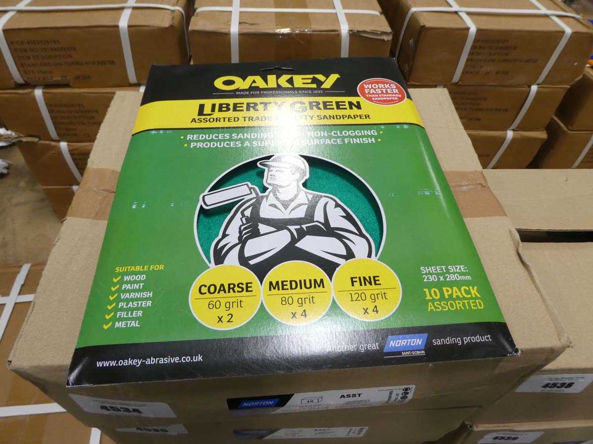 Lot 4543 - Oakey Liberty Green 10 pack assorted grit...