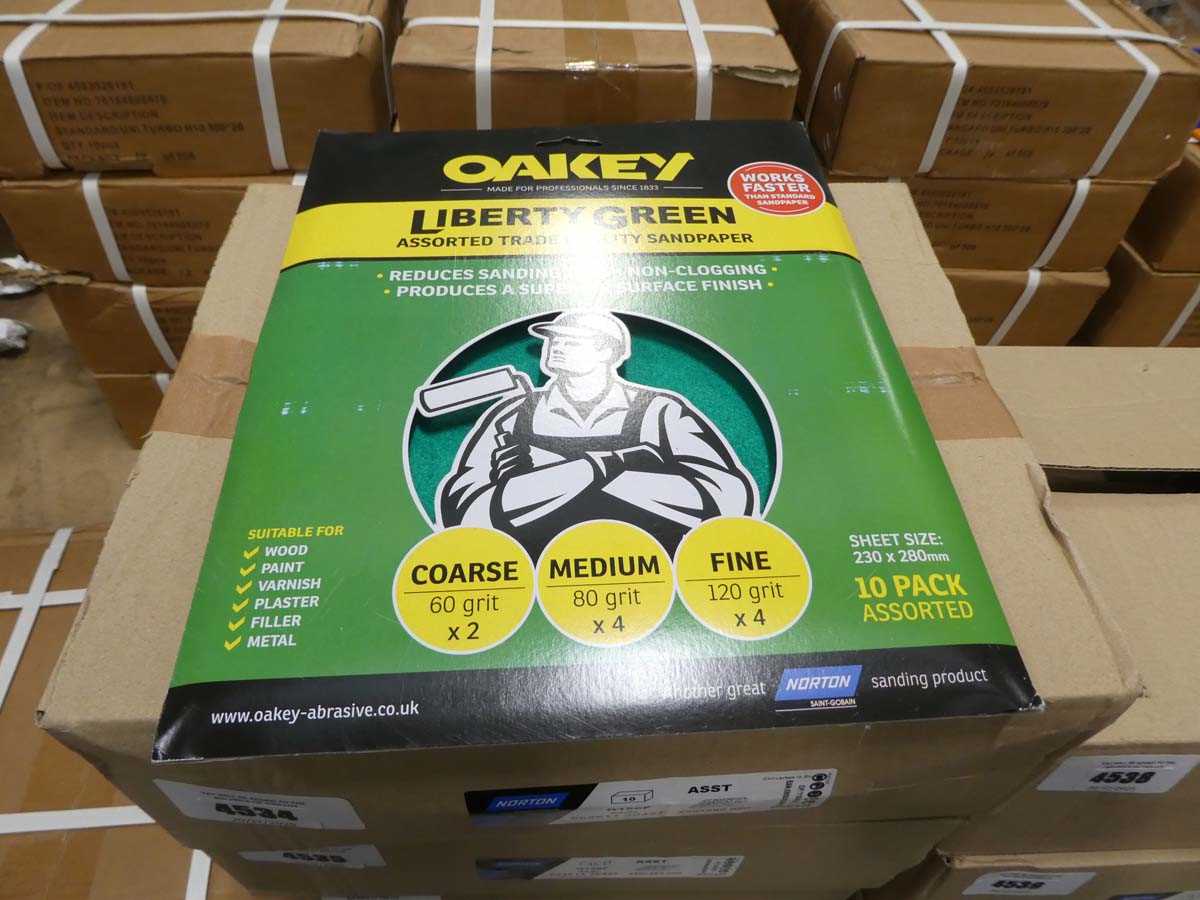 Lot 4546 - Oakey Liberty Green 10 pack assorted grit...