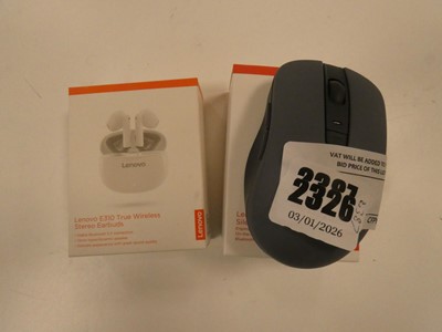 Lot 2326 - Boxed Lenovo True Wireless earbuds, together...