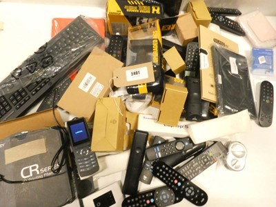 Lot 2401 - Mixed lot to include remote controls, handsets,...