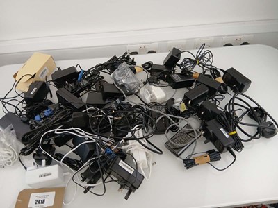 Lot 2418 - A Quantity of assorted PSUs power leads...