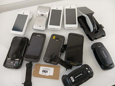 Lot 2421 - 4 Pax A920 card readers & 5 Zebra/Honeywell...
