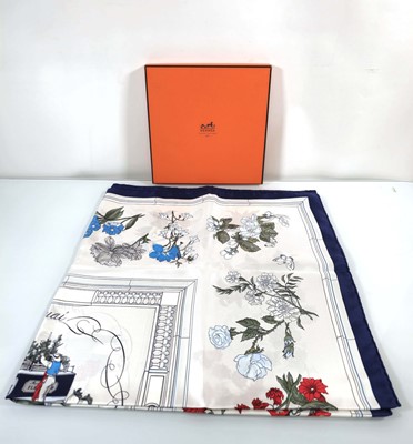 Lot 109 - Hermès 'Quai aux Fleurs' silk scarf, designed...
