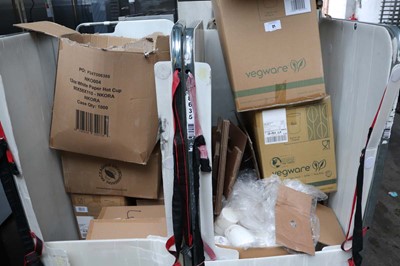 Lot 21 - 2 crates containing selection of disposable...