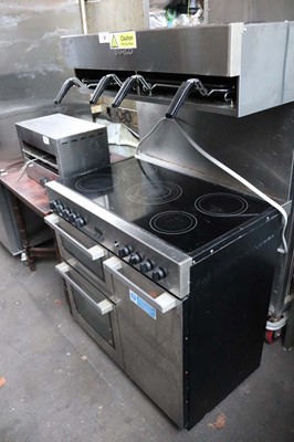 Lot 22 - 90cm electric Burco range cooker with ceramic...